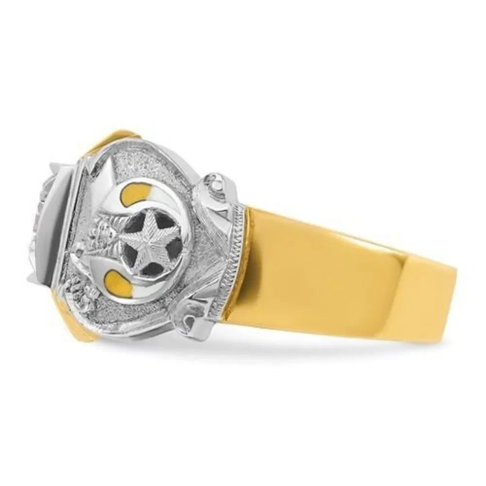 IBGoodman 14K Two-Tone Masonic Shriner’s Ring – 0.50ct Diamond, Size 10